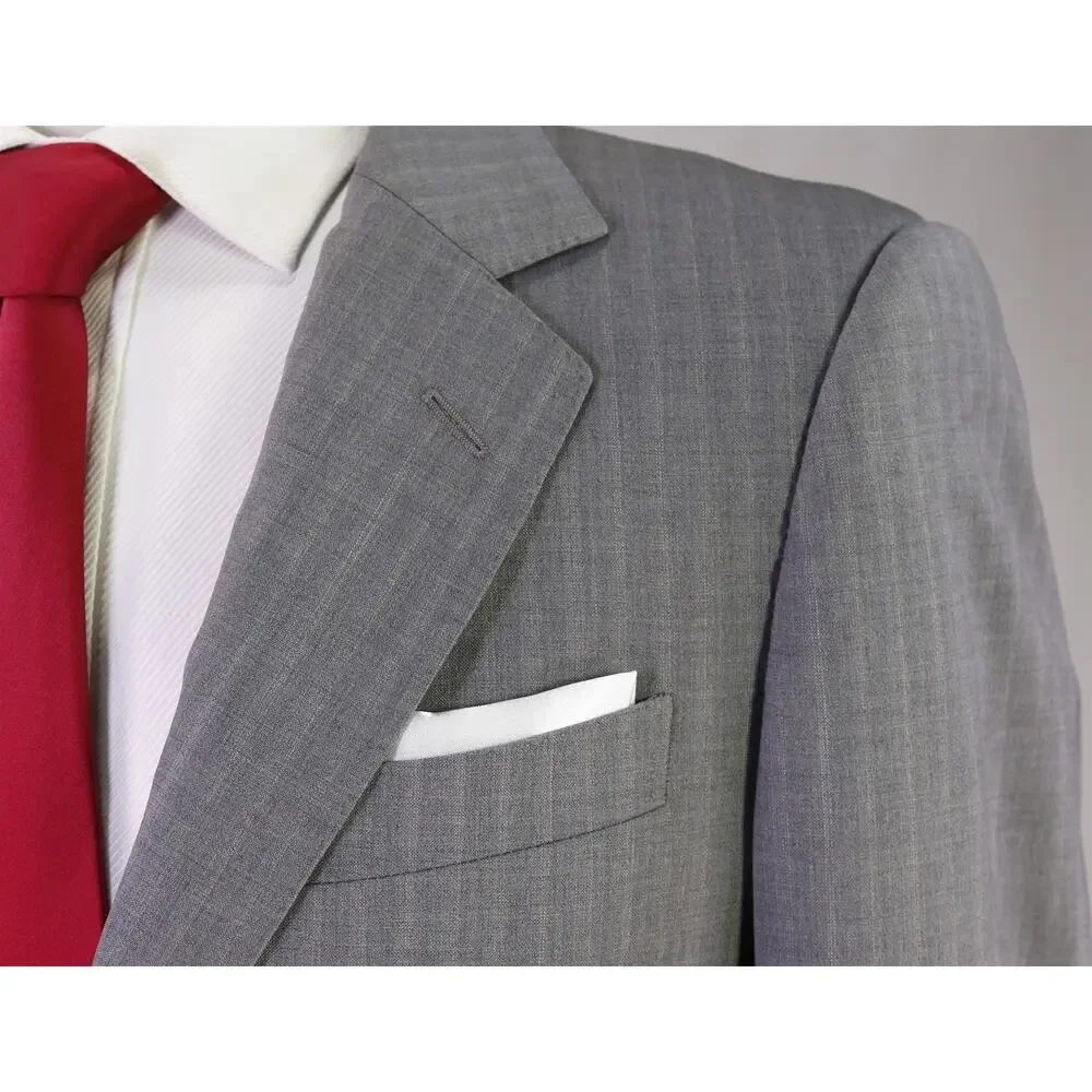 Gucci Tom Ford Era Light Gray Striped 2-Btn Wool Suit 36R